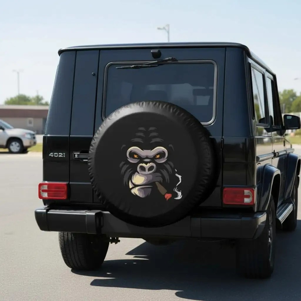 Angry Monkey With Cigar Spare Wheel Tire Cover